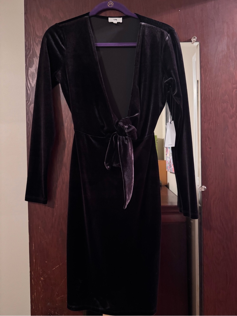 LPA Women's Velvet Wrap Dress in Deep brown never worn